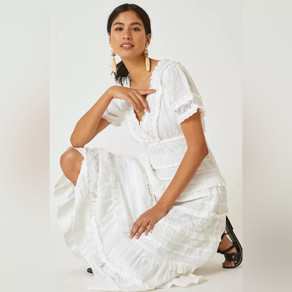 Anthropologie White Maxi Dress